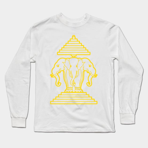 OvO Three Headed Elephant Long Sleeve T-Shirt by laoapparel